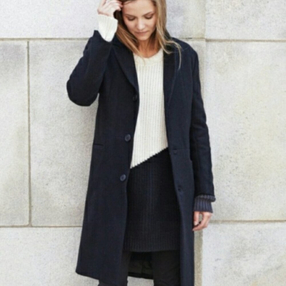 Emerson Fry 3-Button Wool Ryan Coat, Black, Sz 4